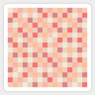 Peach Check Blush Pink Plum Checkered Checkerboard Pastel Pattern Sticker